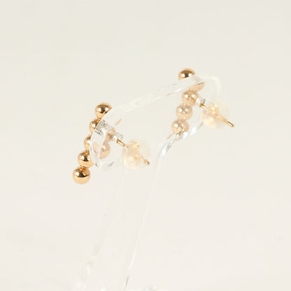 K18YG 5連 ボール ピアス / 両耳用 縦型 バータイプ