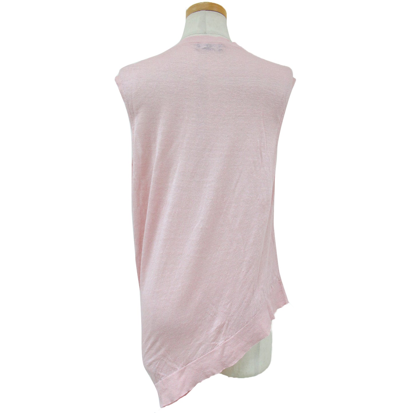 ニット ノースリーブ クルーネック アシンメトリー リネン レーヨン 麻 ASYMMETRY SHELL S 240328