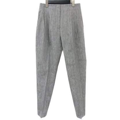 パンツ テーパードパンツ フロントタック ストレッチ リネン 麻 240410