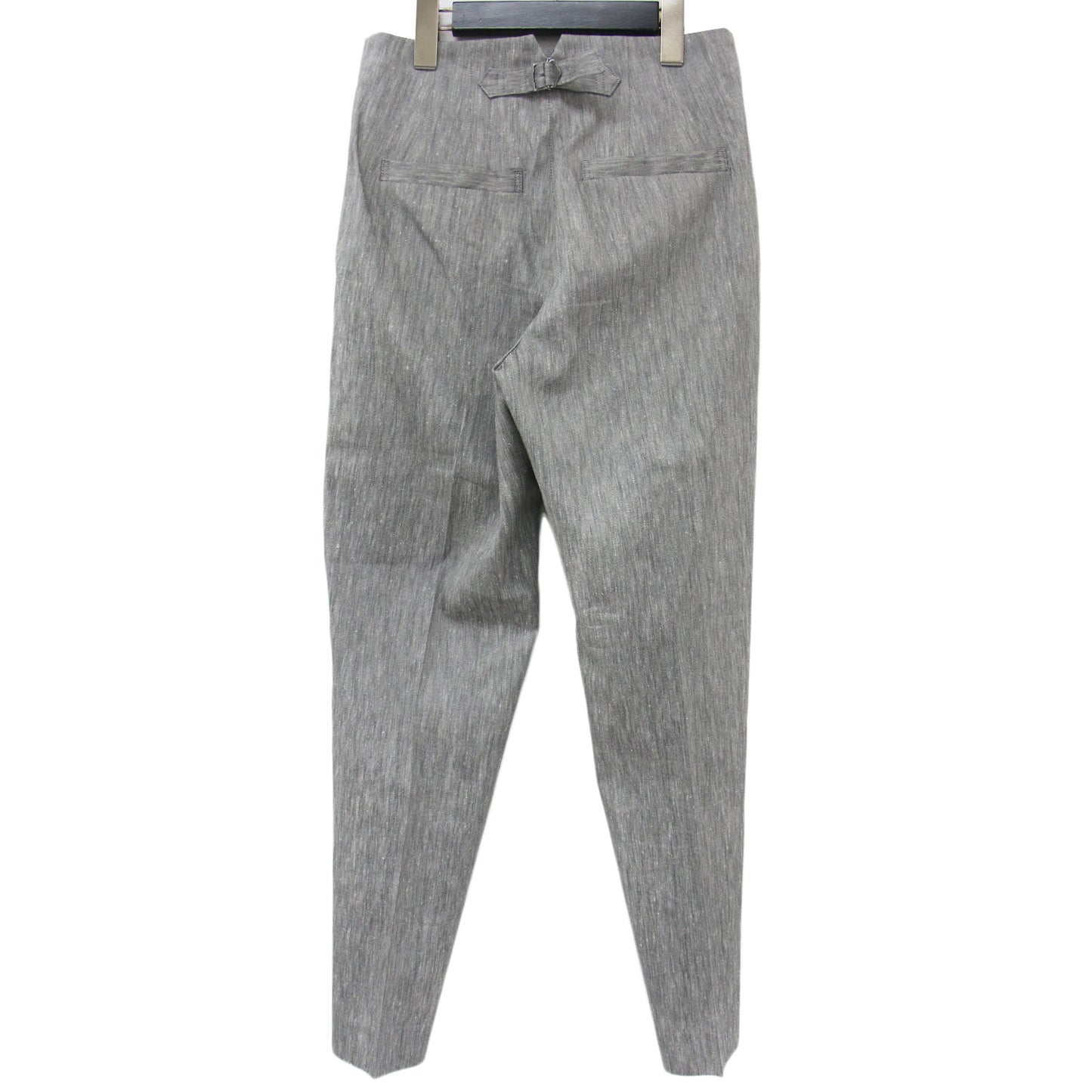 パンツ テーパードパンツ フロントタック ストレッチ リネン 麻 240410