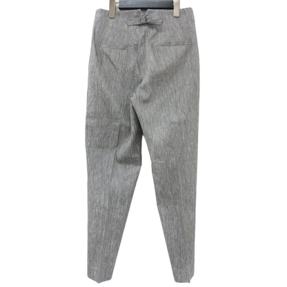 パンツ テーパードパンツ フロントタック ストレッチ リネン 麻 240410