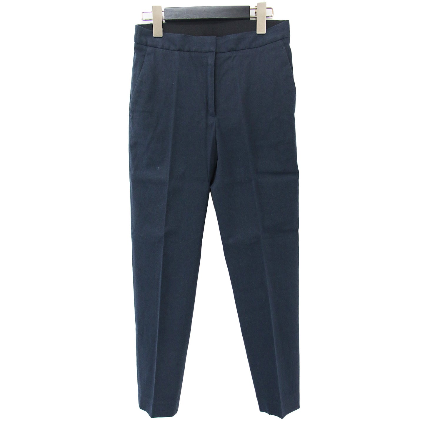 パンツ シガレットパンツ テーパードパンツ クロップド丈 スリット ストレッチ リネン レーヨン コットン 麻 綿 240411