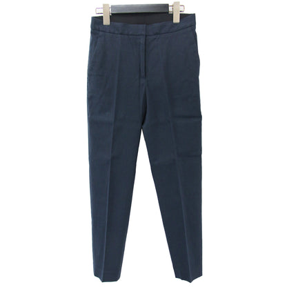 パンツ シガレットパンツ テーパードパンツ クロップド丈 スリット ストレッチ リネン レーヨン コットン 麻 綿 240411