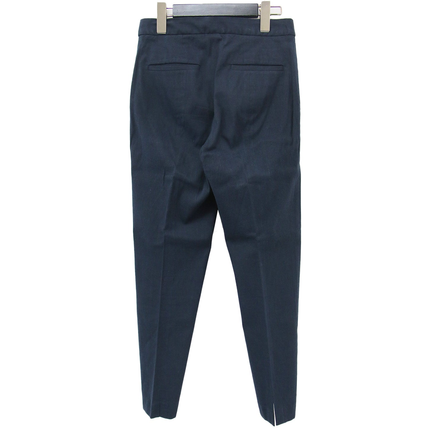 パンツ シガレットパンツ テーパードパンツ クロップド丈 スリット ストレッチ リネン レーヨン コットン 麻 綿 240411