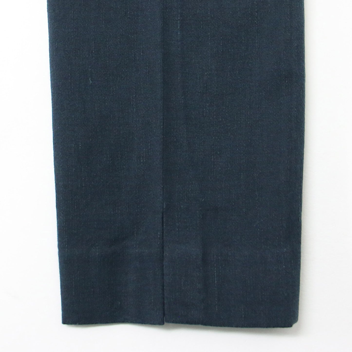 パンツ シガレットパンツ テーパードパンツ クロップド丈 スリット ストレッチ リネン レーヨン コットン 麻 綿 240411