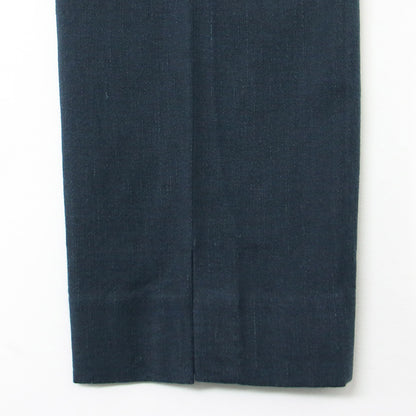 パンツ シガレットパンツ テーパードパンツ クロップド丈 スリット ストレッチ リネン レーヨン コットン 麻 綿 240411