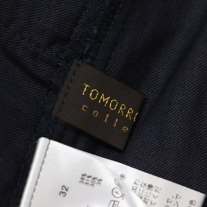 パンツ シガレットパンツ テーパードパンツ クロップド丈 スリット ストレッチ リネン レーヨン コットン 麻 綿 240411