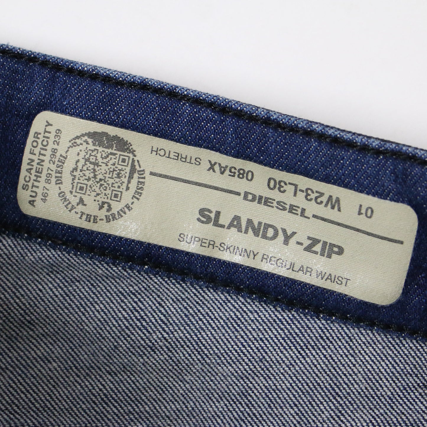 デニム パンツ ロング クロップド アンクル丈 スキニー スリム ストレッチ ミドルライズ プリント Slandy コットン 綿 ポリエステル ポリウレタン 240129