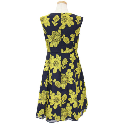 ワンピース ミディ ひざ丈 ノースリーブ ボートネック フラワー カットジャガード FRAMBOYAN 240409