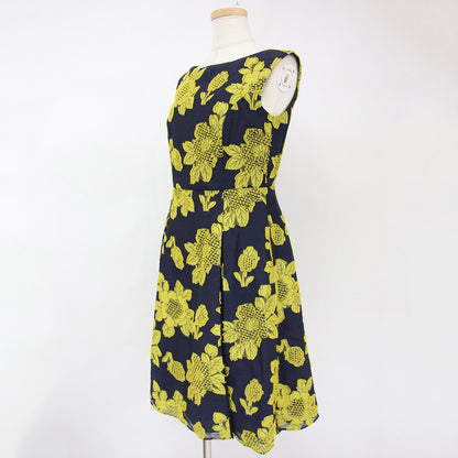 ワンピース ミディ ひざ丈 ノースリーブ ボートネック フラワー カットジャガード FRAMBOYAN 240409