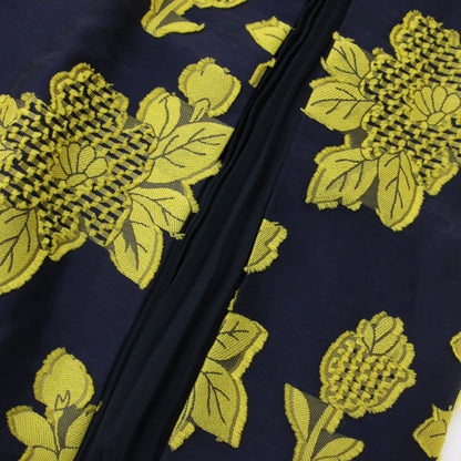 ワンピース ミディ ひざ丈 ノースリーブ ボートネック フラワー カットジャガード FRAMBOYAN 240409