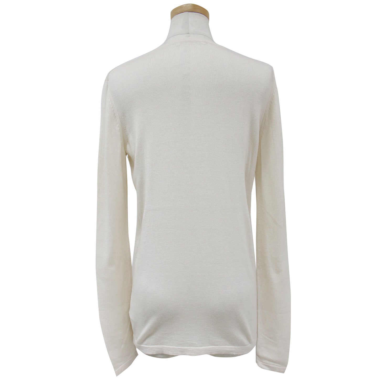 ニット プルオーバー クルーネック 長袖 薄手 ハイゲージ キュプラ ウール 23秋冬 240430