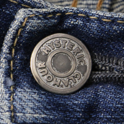 パンツ デニムパンツ クロップド丈 ローライズ スタッズ ストレッチ コットン 綿 240606