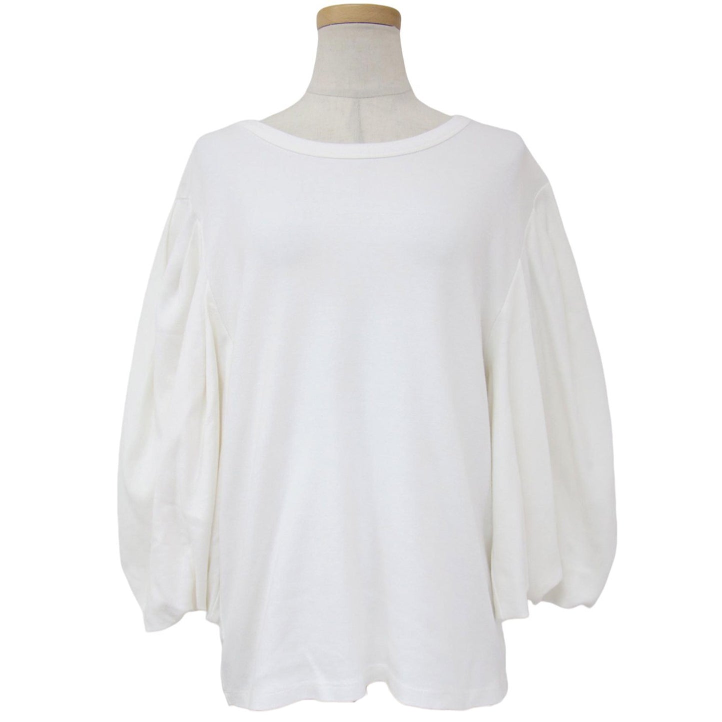 バルーンスリーブ カットソー / Tシャツ 七分袖 クルーネック 241009