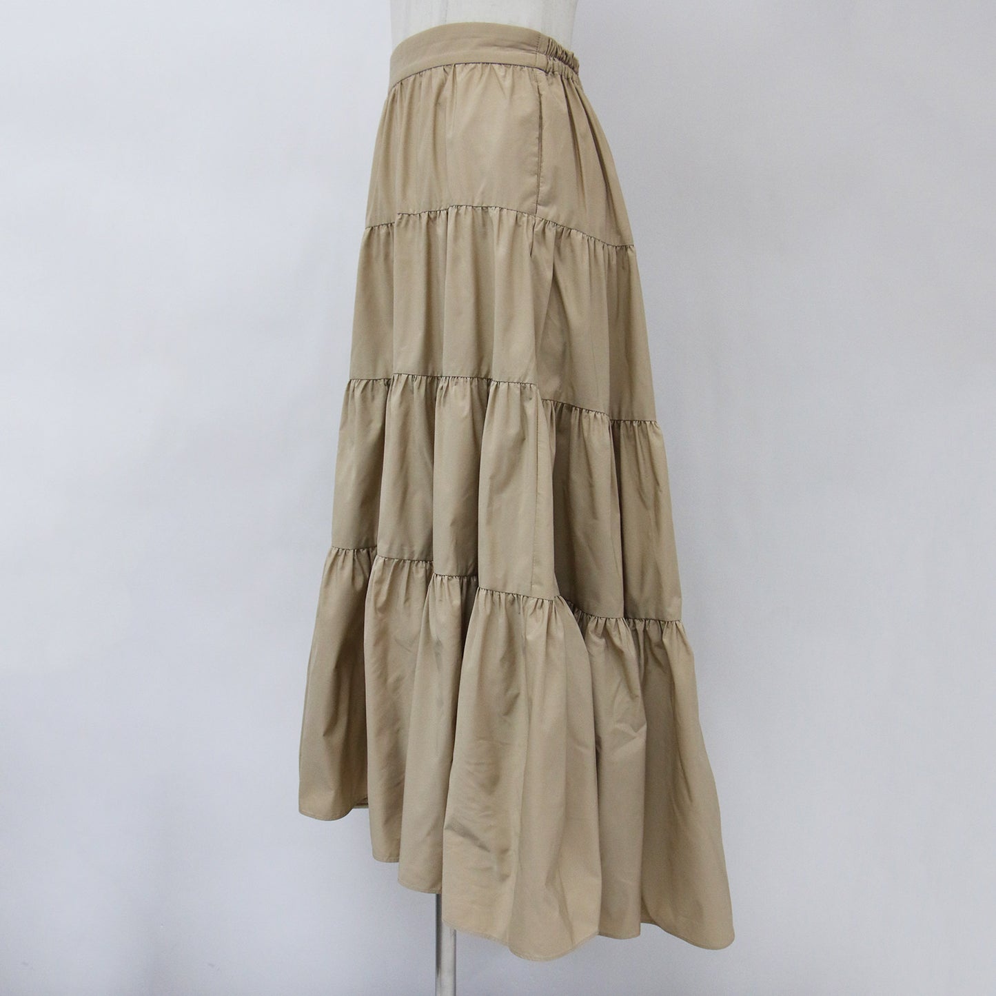 スカート ロング マキシ ティアード フレア ボリューム ポリエステル 240514