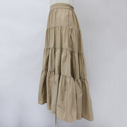 スカート ロング マキシ ティアード フレア ボリューム ポリエステル 240514