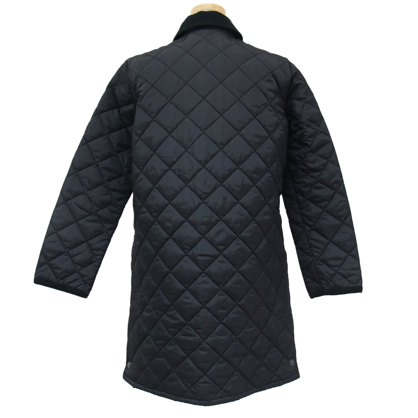 アウター コート ロング ステンカラー キルティング ドットボタン 中わた ナイロン 240322