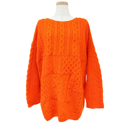 ニット セーター プルオーバー ボートネック リメイク パッチワーク 240501