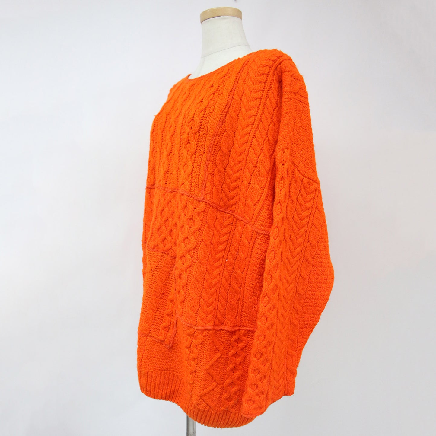 ニット セーター プルオーバー ボートネック リメイク パッチワーク 240501