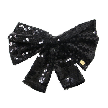 ヘアアクセサリー バレッタ 髪留め リボン スパンコール 23秋冬 240514