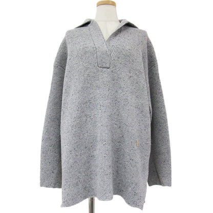 ニット プルオーバー 長袖 セーラーカラー ネップ スリット ウール 23秋冬 240523