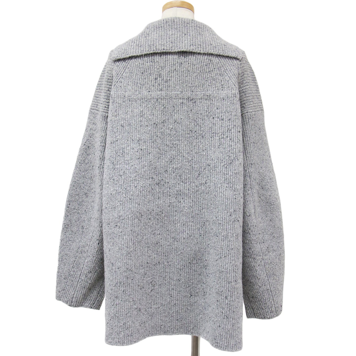 ニット プルオーバー 長袖 セーラーカラー ネップ スリット ウール 23秋冬 240523