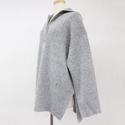 ニット プルオーバー 長袖 セーラーカラー ネップ スリット ウール 23秋冬 240523