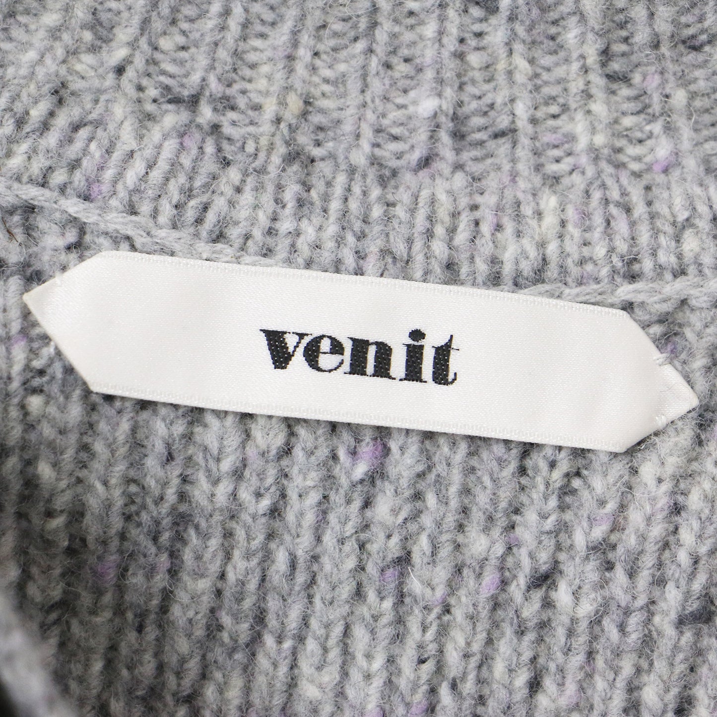 ニット プルオーバー 長袖 セーラーカラー ネップ スリット ウール 23秋冬 240523