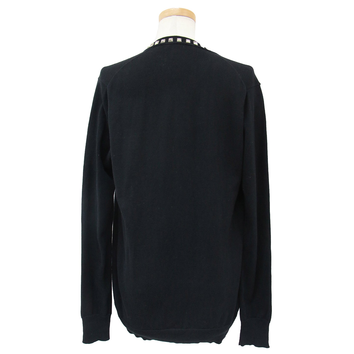 カーディガン ニット 長袖 スタッズ ハイゲージ コットン 綿 240522