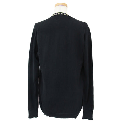 カーディガン ニット 長袖 スタッズ ハイゲージ コットン 綿 240522