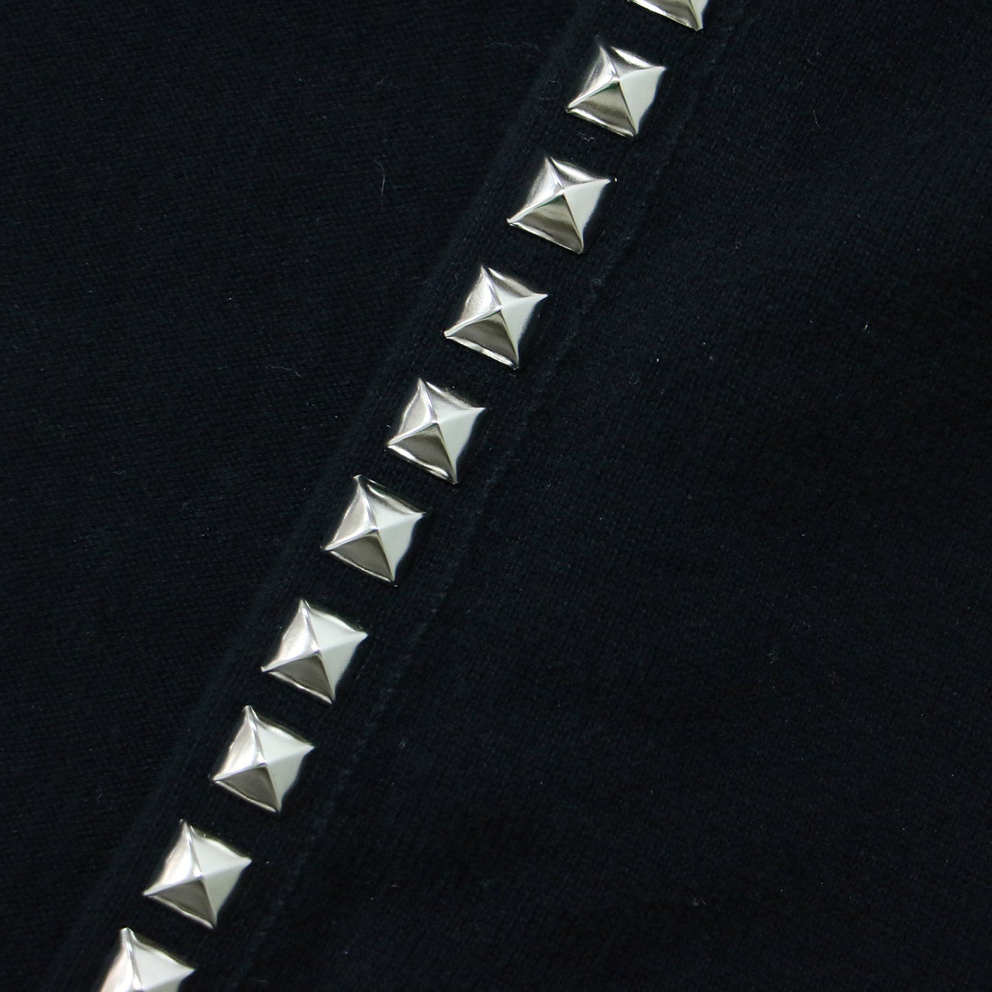 カーディガン ニット 長袖 スタッズ ハイゲージ コットン 綿 240522