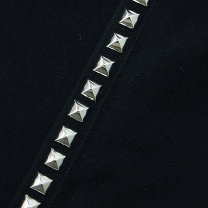 カーディガン ニット 長袖 スタッズ ハイゲージ コットン 綿 240522