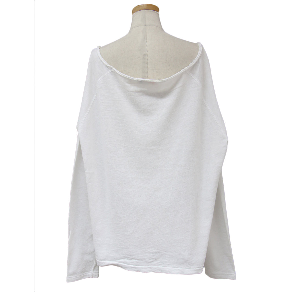 24春夏 コットンスラブ プルオーバー カットソー / Tシャツ 長袖 ルーズシルエット ボートネック 240723