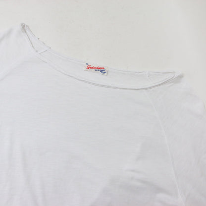 24春夏 コットンスラブ プルオーバー カットソー / Tシャツ 長袖 ルーズシルエット ボートネック 240723