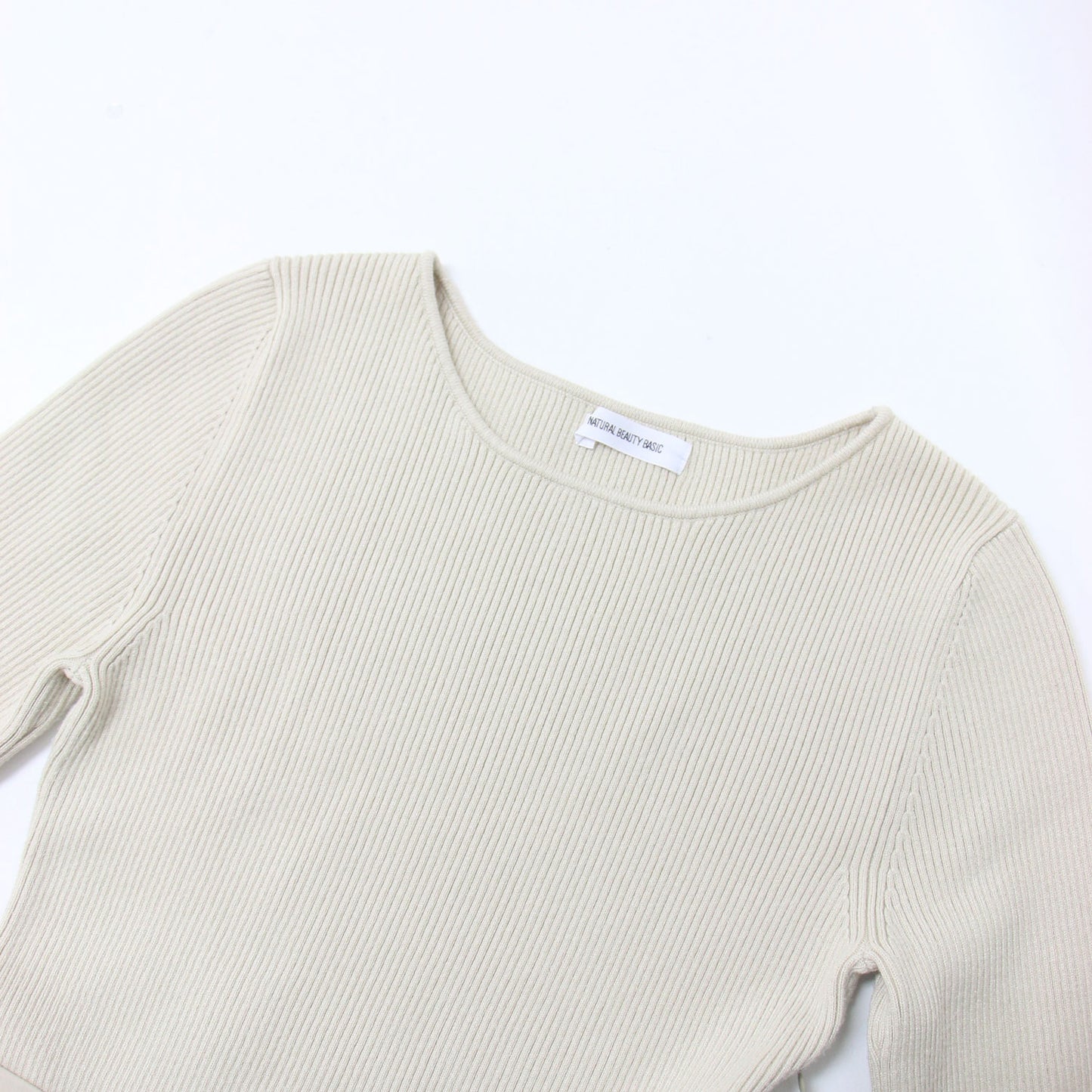 タフタ ドッキング ワンピース / ロング丈 長袖 リブニット タック フレア