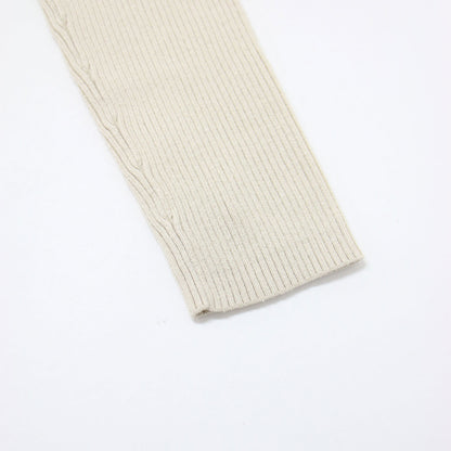 タフタ ドッキング ワンピース / ロング丈 長袖 リブニット タック フレア