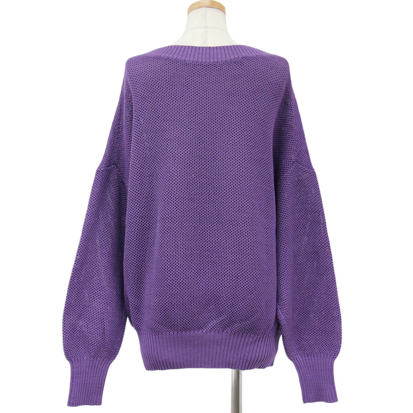 ニット サマーニット プルオーバー 長袖 メッシュ編み コットン 綿 240530