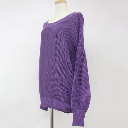 ニット サマーニット プルオーバー 長袖 メッシュ編み コットン 綿 240530