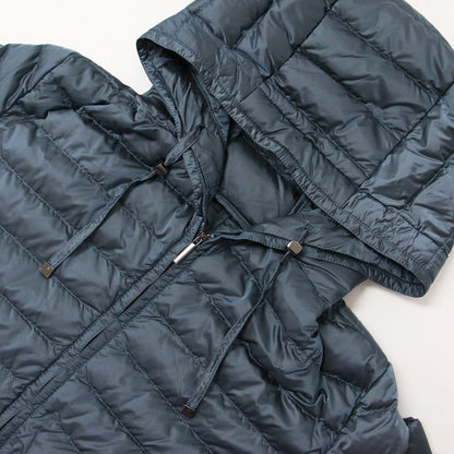 ジャケット ダウン ショート フード フーディー ファスナー ドローストリング キルティング The CUBE ナイロン 240415