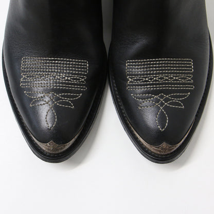 ブーツ ショートブーツ ウエスタンブーツ サイドジップ レザー 240606