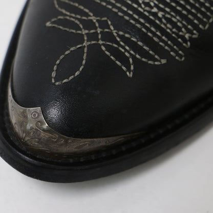 ブーツ ショートブーツ ウエスタンブーツ サイドジップ レザー 240606