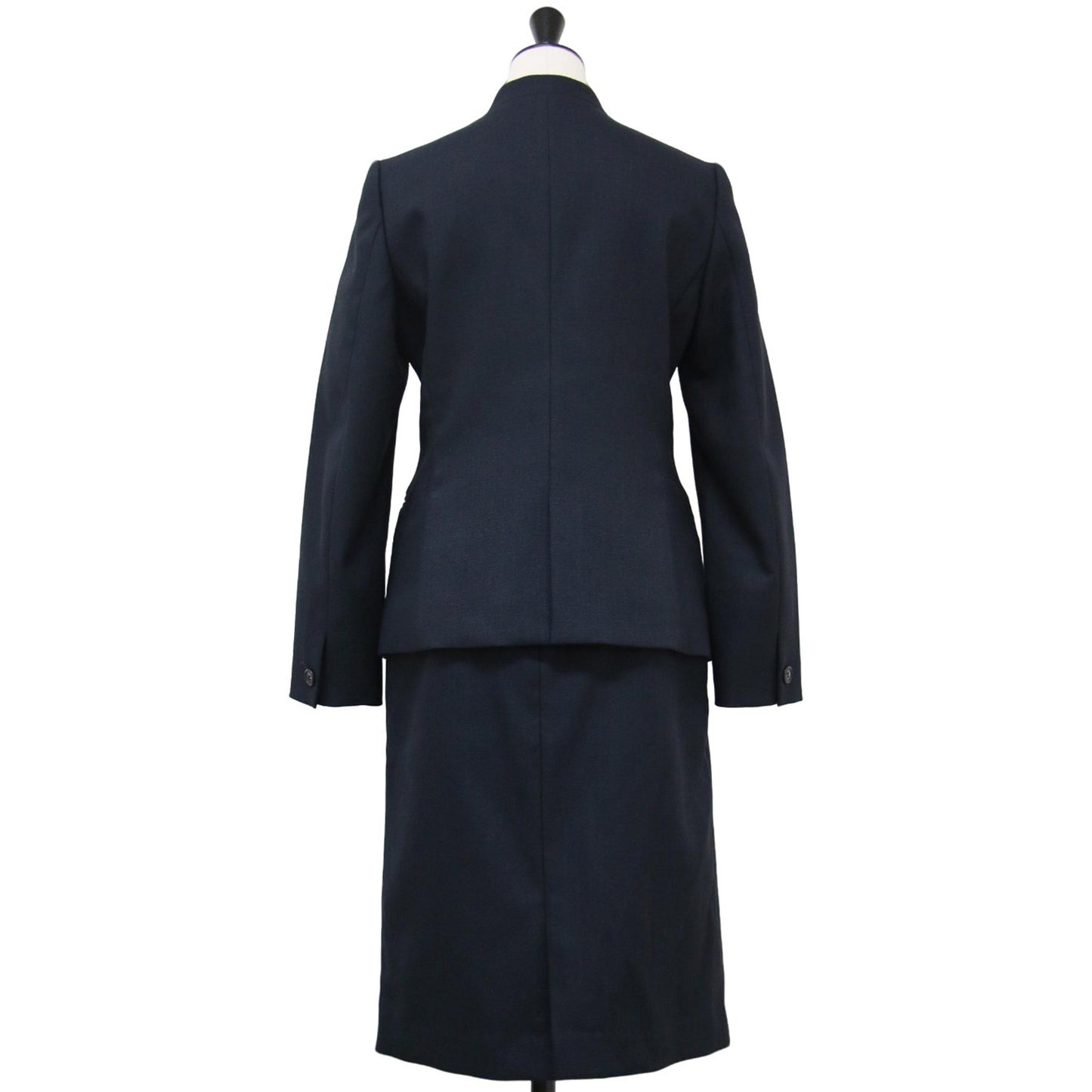 ジャケット スカート セットアップ / スーツ ノーカラー ミディ丈 長袖 ストレッチ 241112