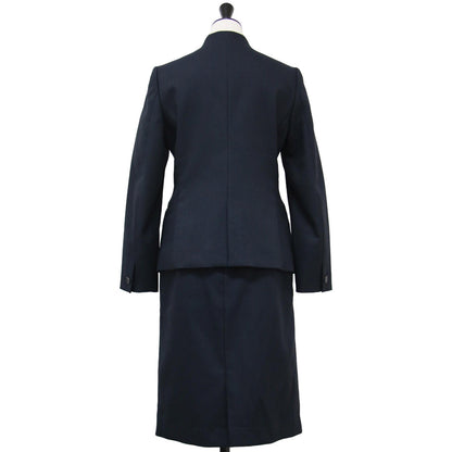 ジャケット スカート セットアップ / スーツ ノーカラー ミディ丈 長袖 ストレッチ 241112