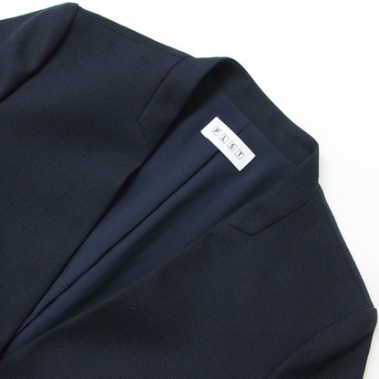 ジャケット スカート セットアップ / スーツ ノーカラー ミディ丈 長袖 ストレッチ 241112