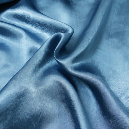 シャツ ブラウス パジャマシャツ オープンカラー ワイドスリーブ 長袖 ボタン 光沢 サテン レーヨン 24春夏 240419