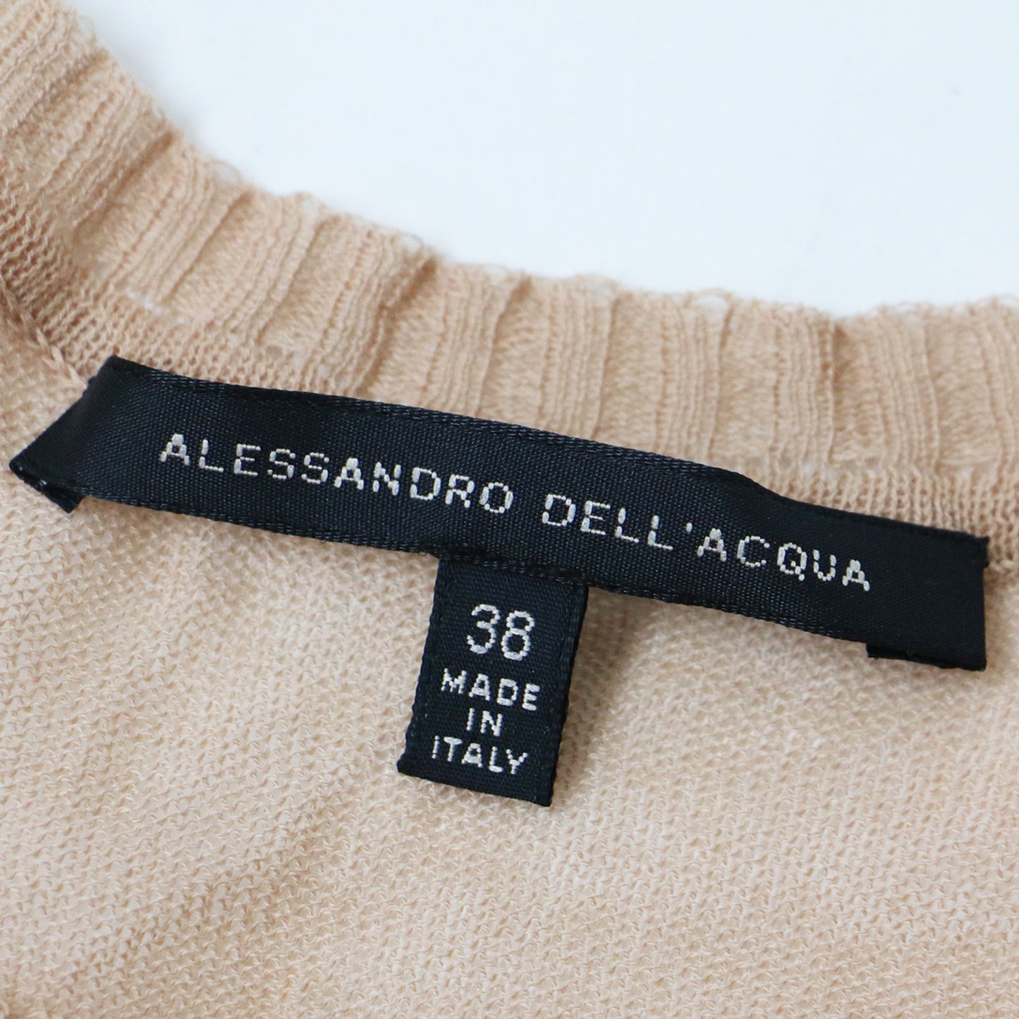 ニット プルオーバー Uネック ノースリーブ タンクトップ ハイゲージ 薄手 シアー 透け コットン 綿 240419