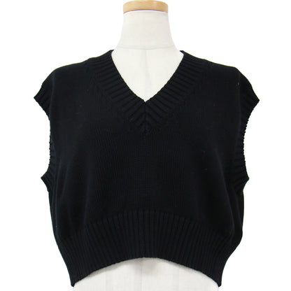 Plage 別注 ベスト ニット ノースリーブ ショート丈 Vネック コットン 綿 23春夏 240606