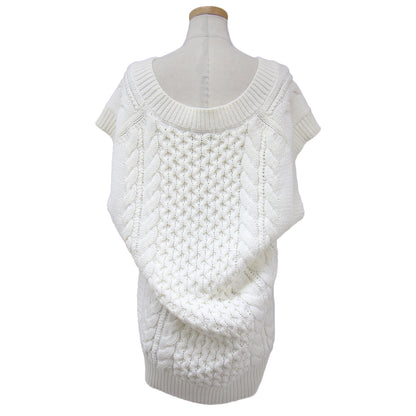 ベスト ニット プルオーバー Vネック オーバーサイズ ケーブル編み コットン ポリエステル 23春夏 240605