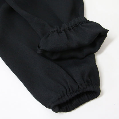 23秋冬 シルク ボウタイ ブラウス / パフスリーブ ジョーゼット生地 長袖 240703