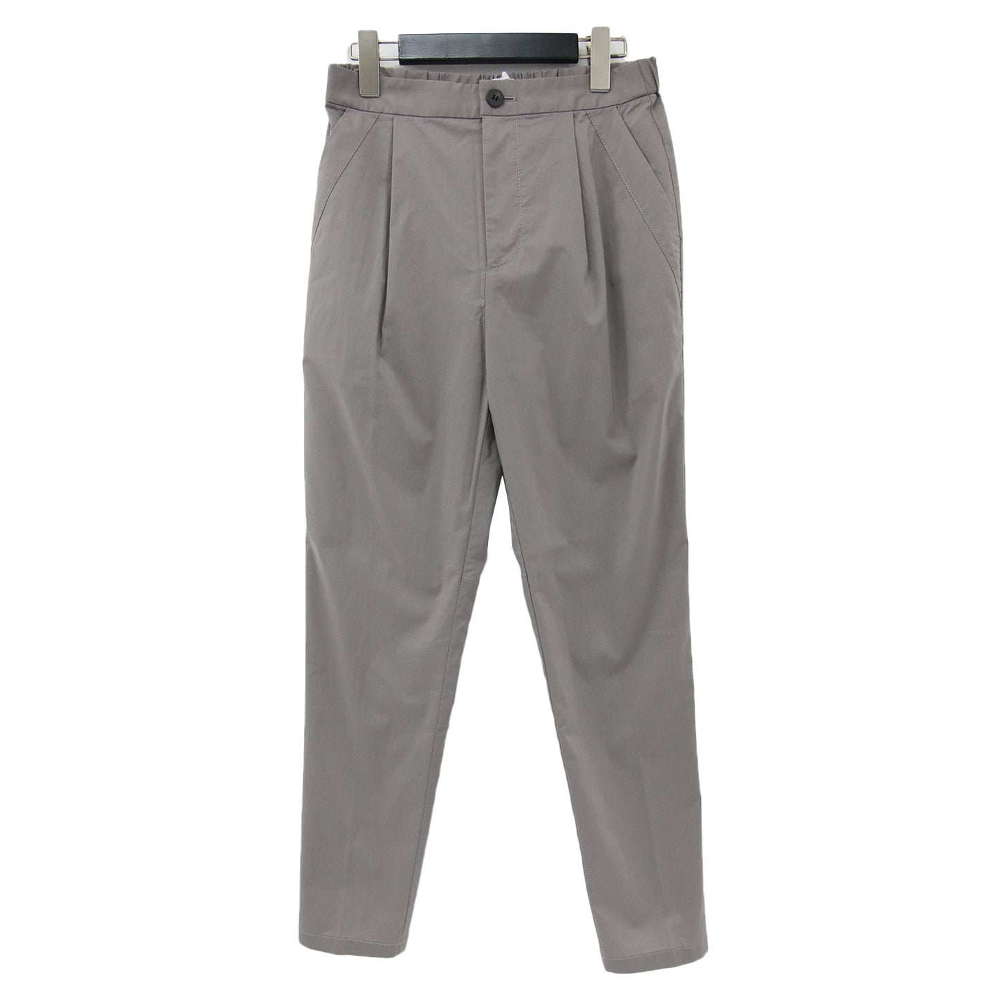 23AW コットン ナイロン ストレッチ タック テーパードパンツ / ウエストゴム 240704